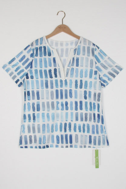 LD | Blauw patroon korte mouw