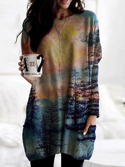 LD | Relaxte trui met chevronprint