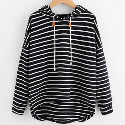 Oversized gestreepte trui met capuchon