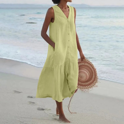 LD | elegante zomer midi-jurk voor vrouwen