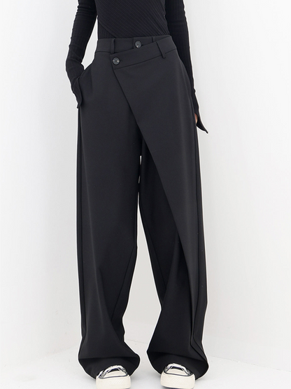 LD | Trendy asymmetrische broek met wijde pijpen