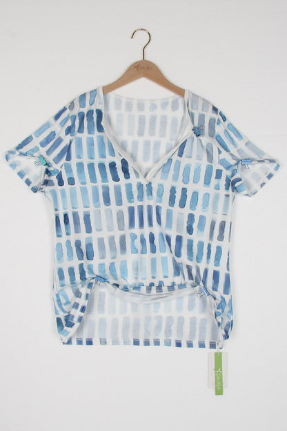 LD | Blauw patroon korte mouw