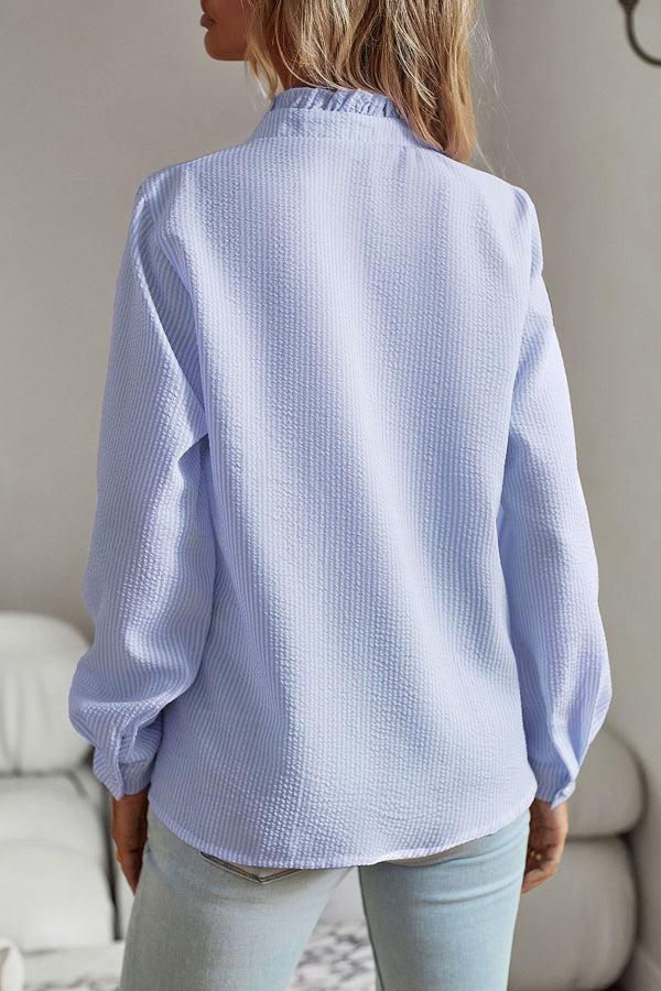 LD | Blauw shirt met lange mouwen en print