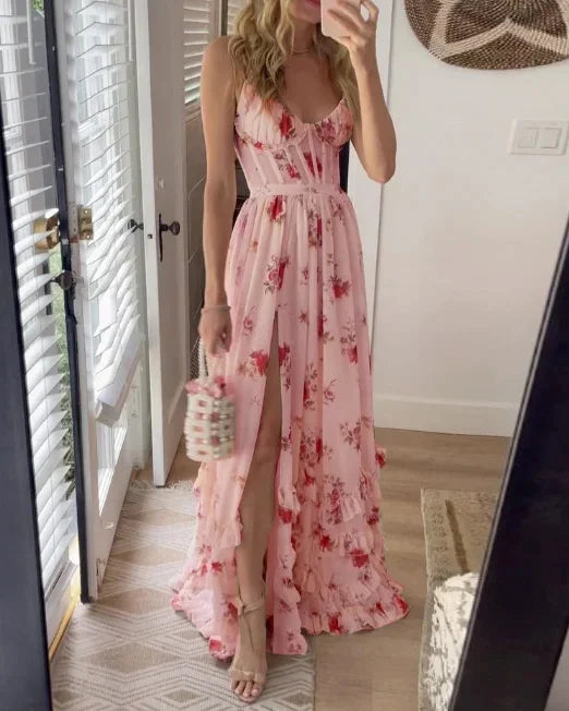 LD | Elegante gebloemde maxi jurk