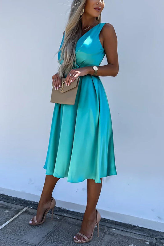 LD | Hold You In My Memory Satin Midi Dress