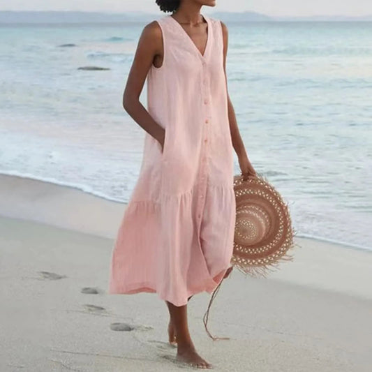 LD | elegante zomer midi-jurk voor vrouwen