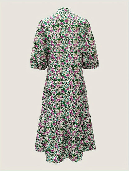LD | elegante groene midi-jurk voor vrouwen