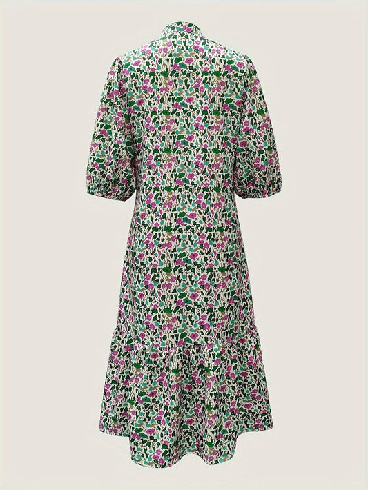 LD | elegante groene midi-jurk voor vrouwen