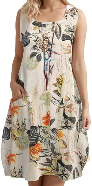 LD | Florale katoenen midi jurk met vintage look