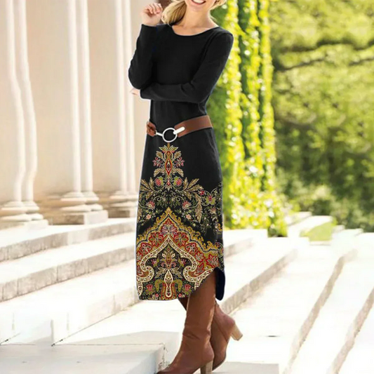 LD | BohoZwarte midi-jurk