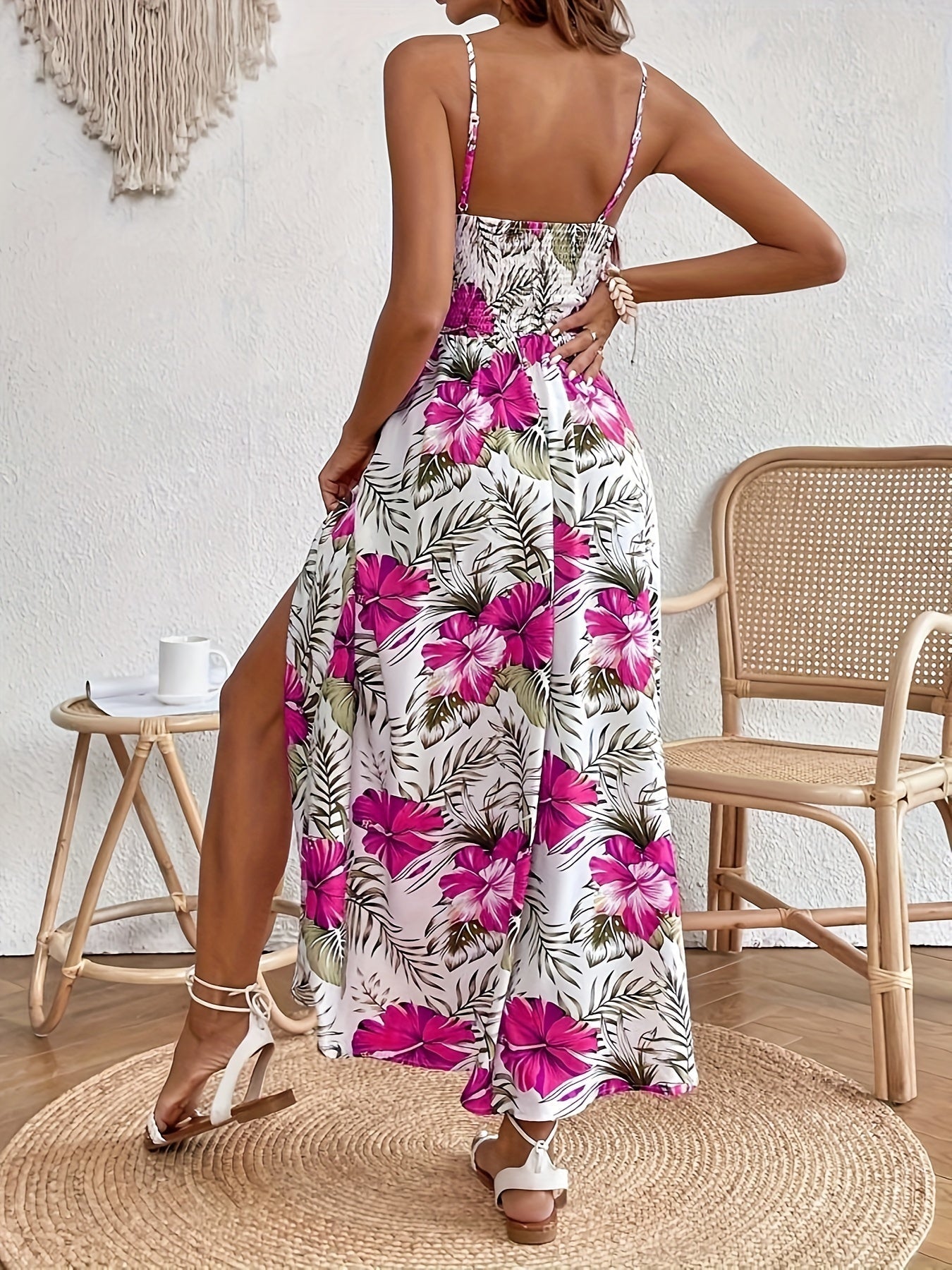 LD | Elegante gebloemde maxi jurk