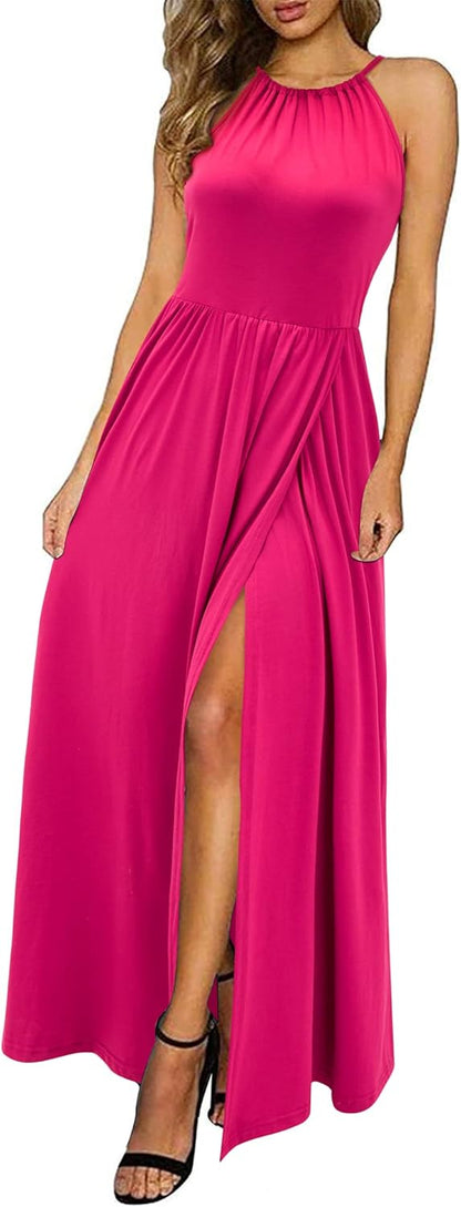 LD | Halter maxi jurk met split