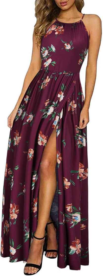 LD | Halter maxi jurk met split