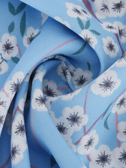 LD | Gianna - Jurk met Bloemenprint en Ruches, Casual Jurk met Halflange Mouwen en V-Hals, Dameskleding
