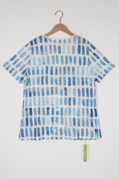 LD | Blauw patroon korte mouw