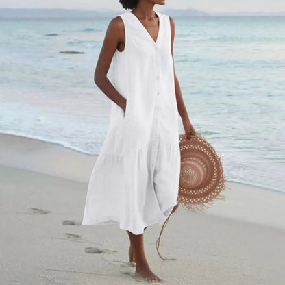 LD | elegante zomer midi-jurk voor vrouwen
