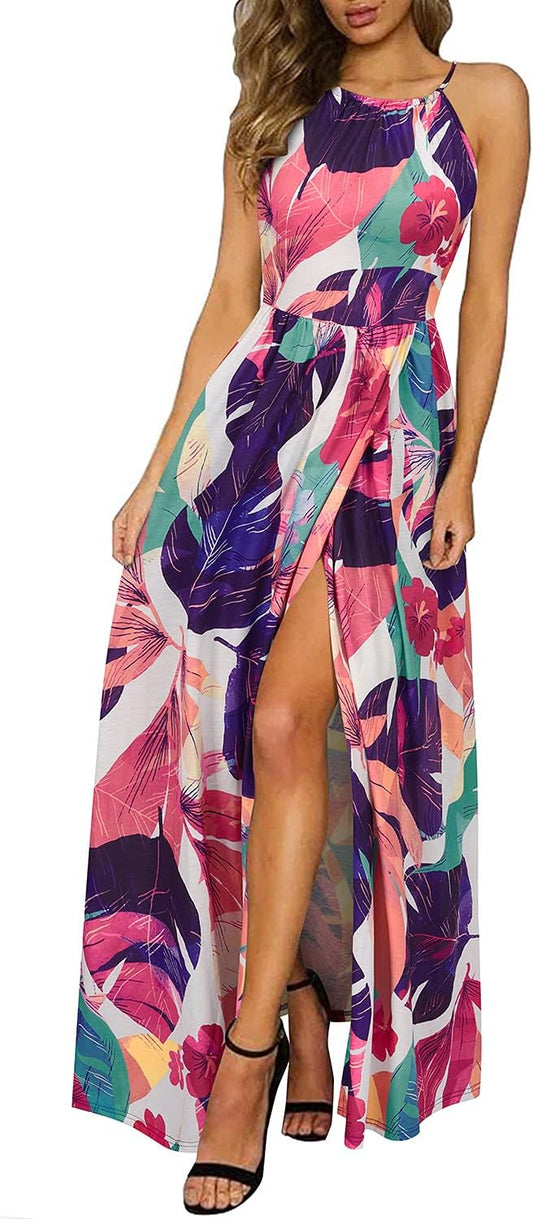 LD | Halter maxi jurk met split