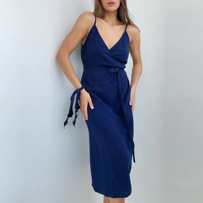 LD | Elegante linnen zomerjurk