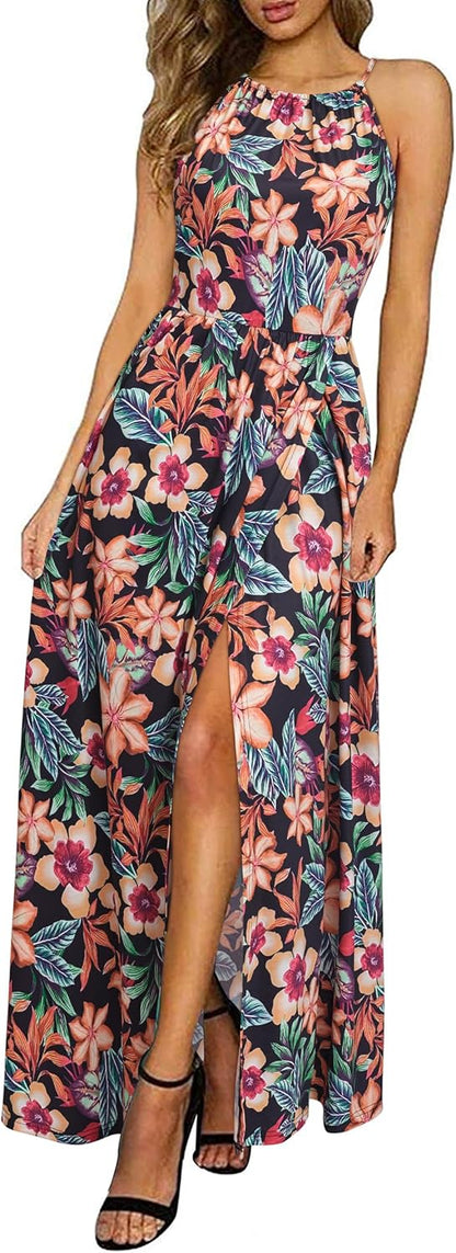 LD | Halter maxi jurk met split