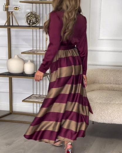 LD | Elegante gestreepte maxi jurk