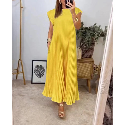 LD | Elegante geplooide maxi jurk