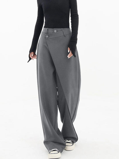 LD | Trendy asymmetrische broek met wijde pijpen