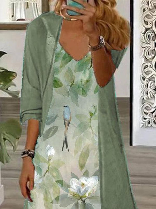LD Verse Maxi jurk met bloemenprint en jasje