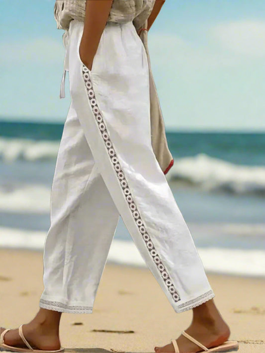 LD | Witte boho broek met trekkoord
