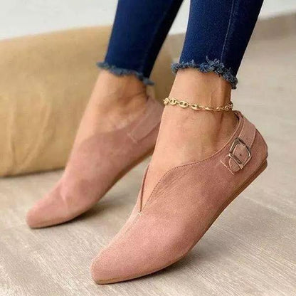 LD | Chique suède flatjes met elegant gespdetail