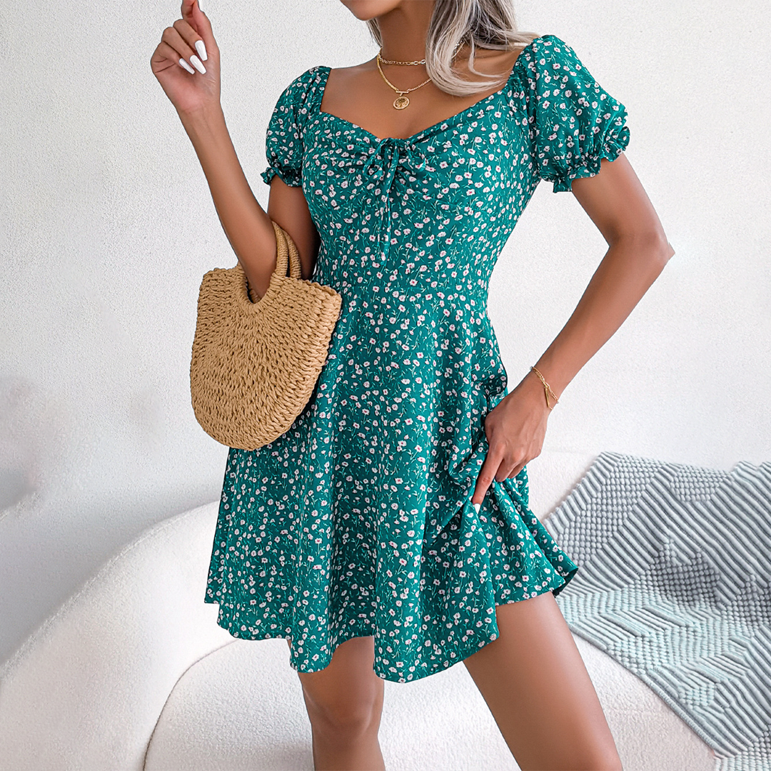 LD mini jurk met bloemen