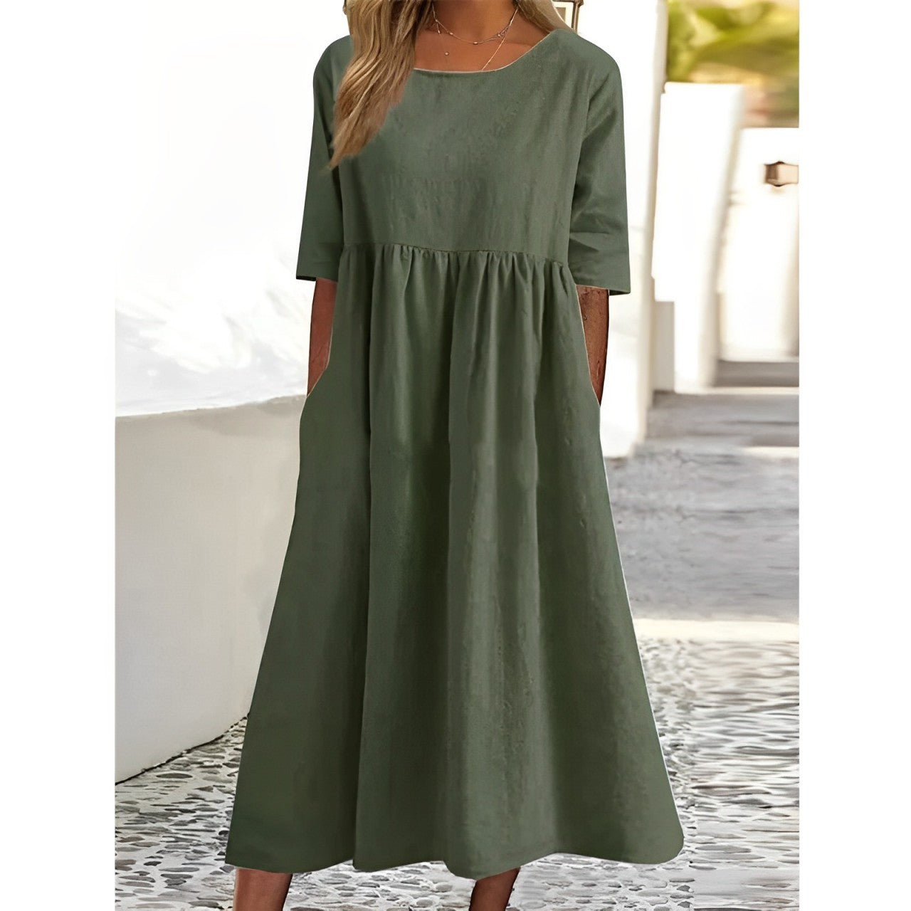 LD | Effen midi-jurk