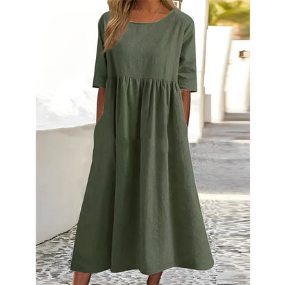 LD | Effen midi-jurk
