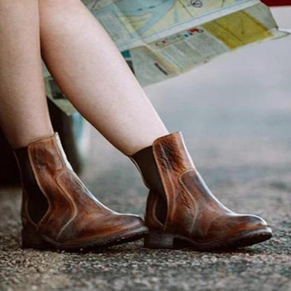 LD | Enkellaarsjes voor dames in vintagestijl leer