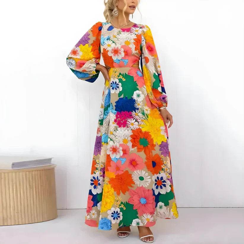 LD Lange jurk met bloemenprint
