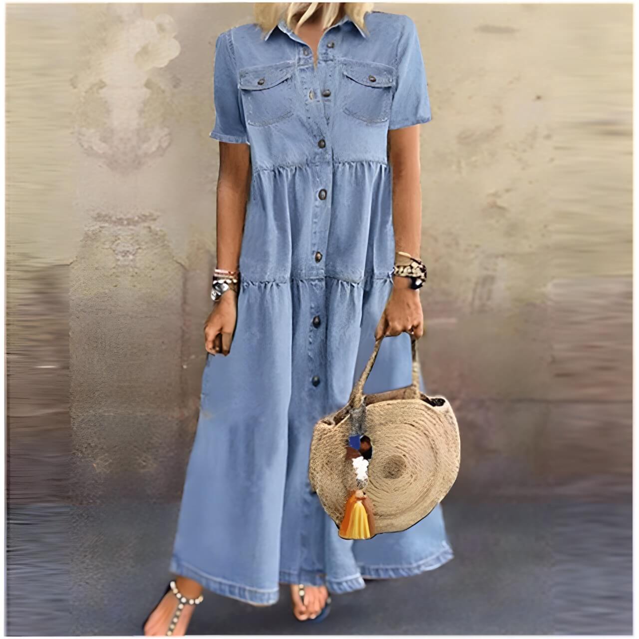 LD | Maxi jurk met knoopsluiting