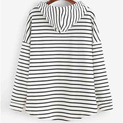 Oversized gestreepte trui met capuchon