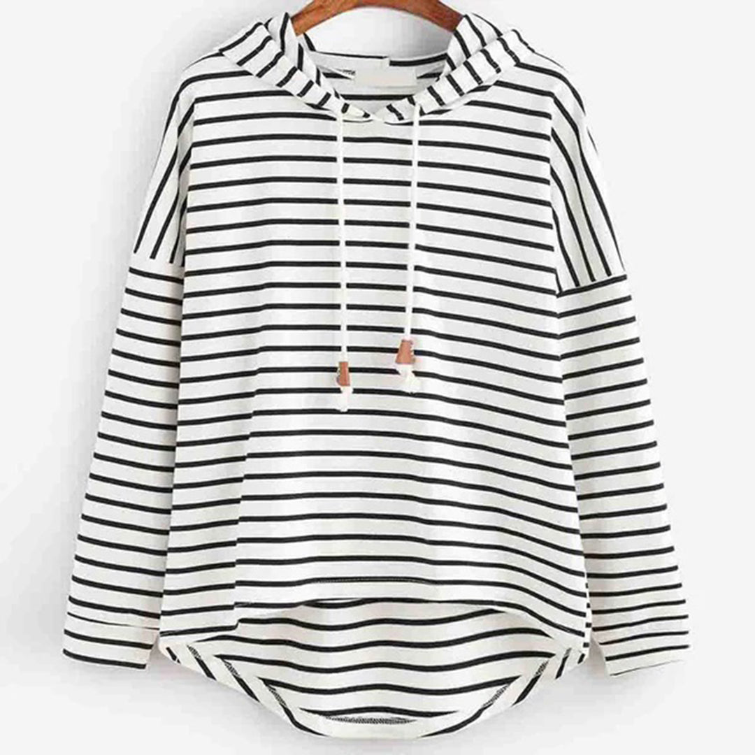 Oversized gestreepte trui met capuchon