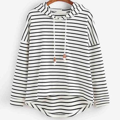 Oversized gestreepte trui met capuchon