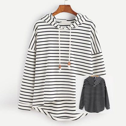 Oversized gestreepte trui met capuchon