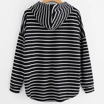 Oversized gestreepte trui met capuchon