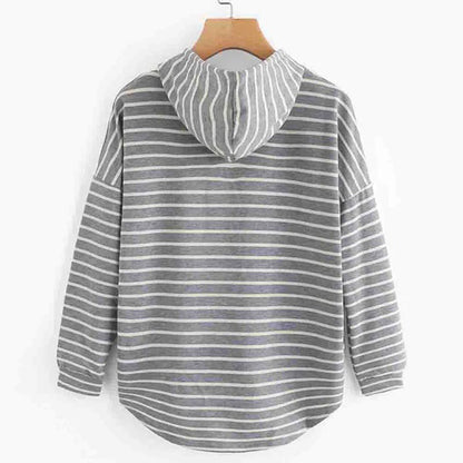 Oversized gestreepte trui met capuchon