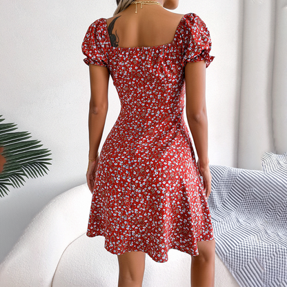 LD mini jurk met bloemen