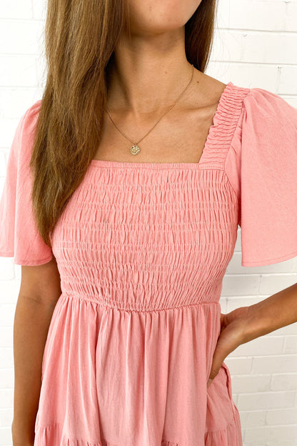 LD Vrouwelijke midi-jurk met off-shoulder schouders