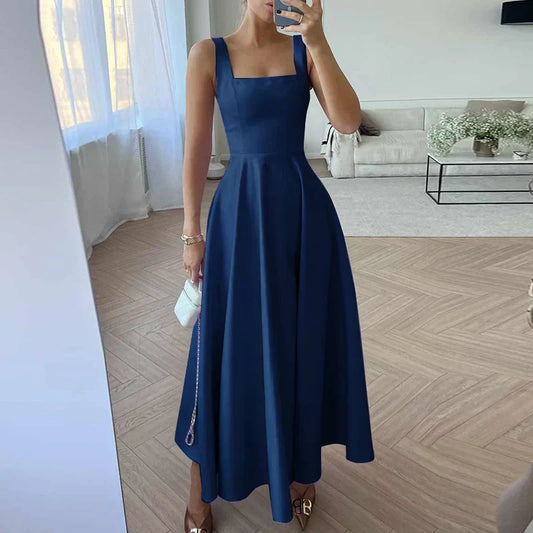 LD | Moderne mouwloze maxi jurk met hoge taille voor vrouwen