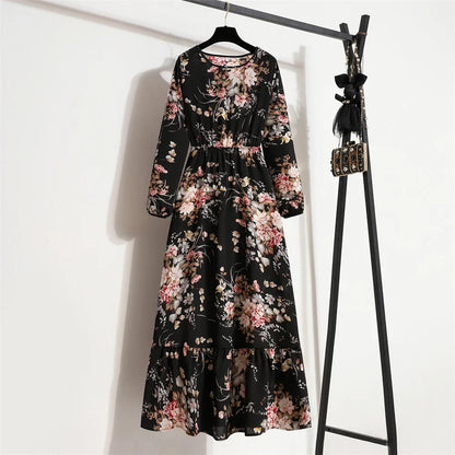 LD | lente zomer bohemian maxi jurk met bloemenprint