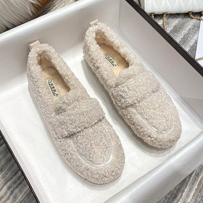 LD | Knusse loafers van imitatiebont