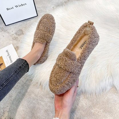 LD | Knusse loafers van imitatiebont