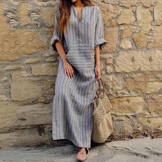 LD Gestreepte maxi jurk