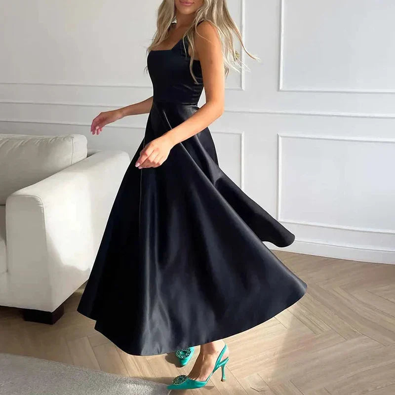 LD | Moderne mouwloze maxi jurk met hoge taille voor vrouwen