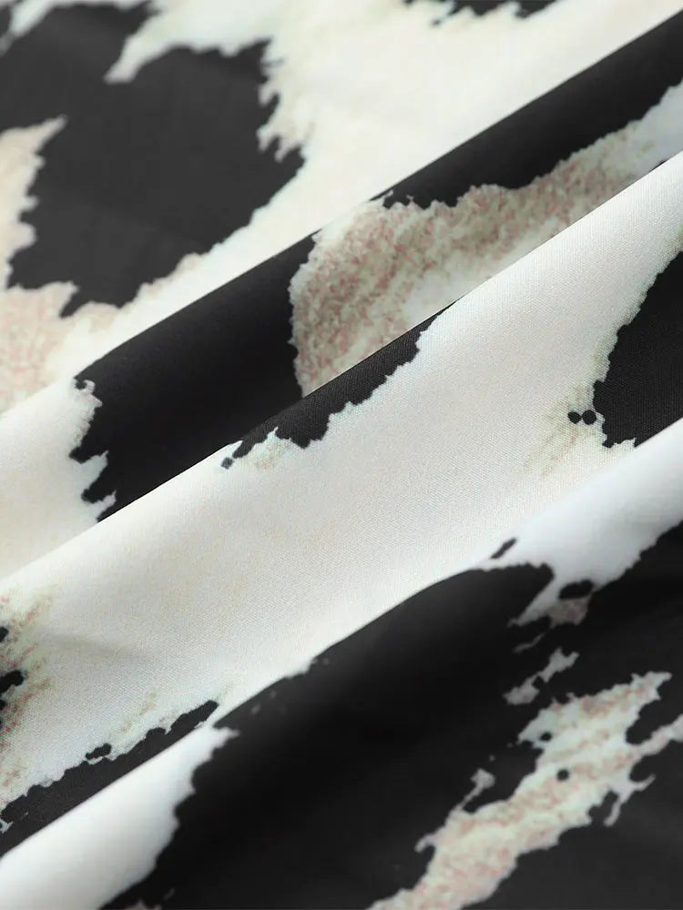 LD | Midi-jurk met luipaardprint en driekwart mouwen